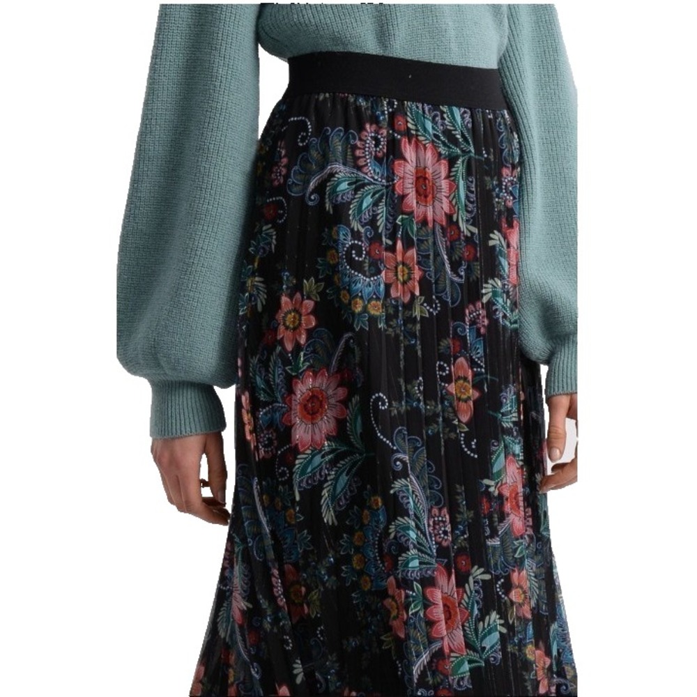 Molly Bracken Maxi Skirt Floral Pleated Bobo Chic Elastic Waist Womens Size M - Picture 1 of 8